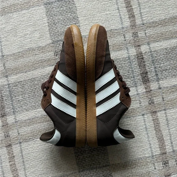Adidas Samba Chocolate Brown Suede and White Leather - Picture 3 of 9